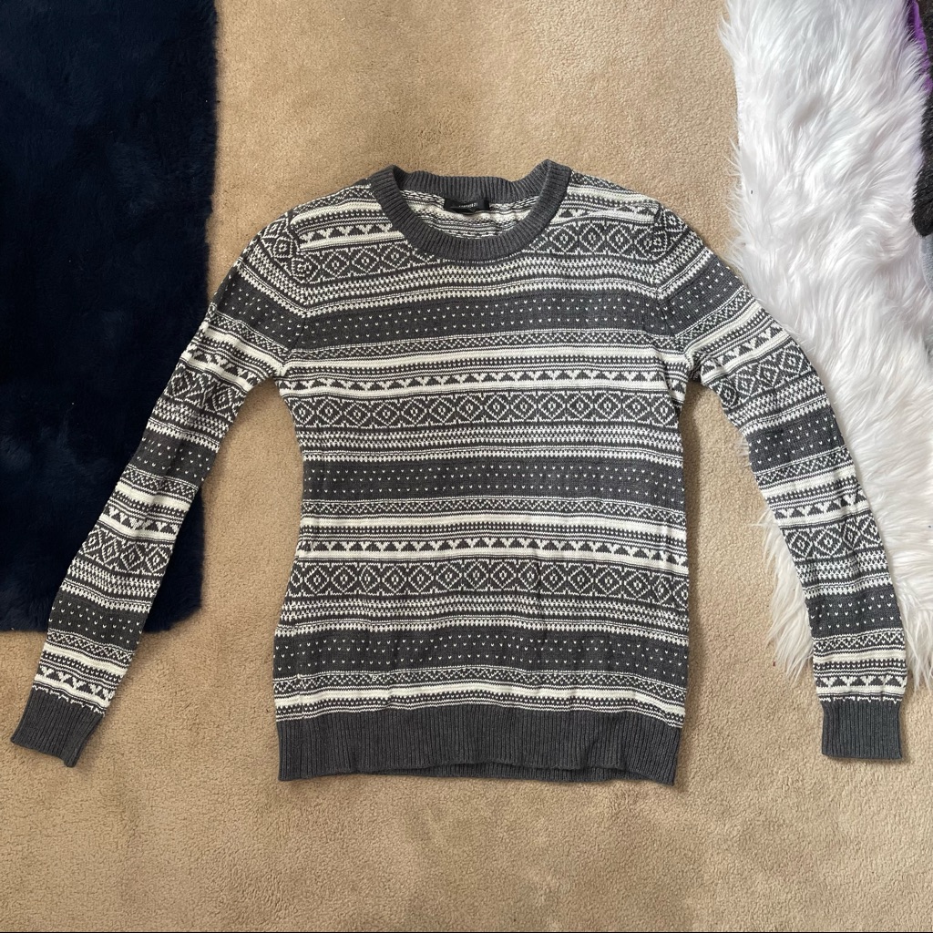 Multi Gray Oversized Sweater